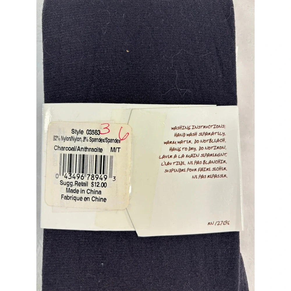 Modern Heritage Fashion Tights Charcoal Anthracite Gray‎ Opaque Size M/T 0358336